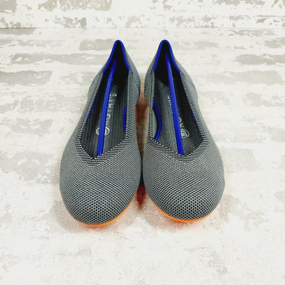 NEW Rothy's The Flat Grey Knit Round Toe Slip On Comfy Loafers C270 - Picture 4 of 8